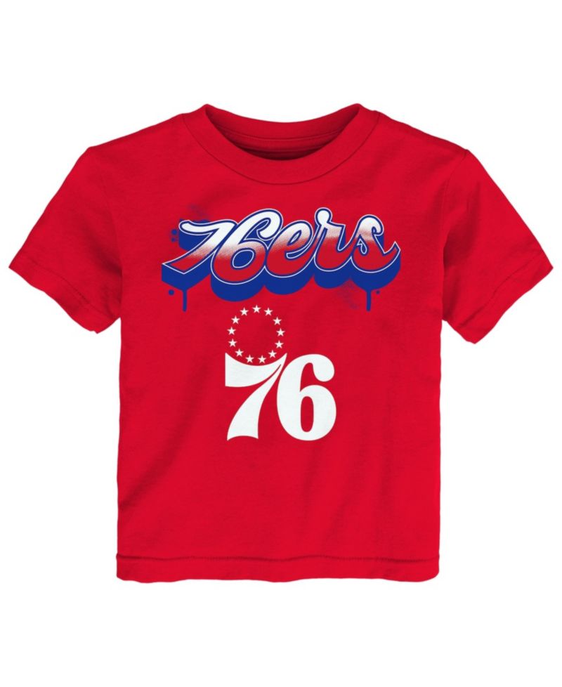 Toddler Boys and Girls Red Philadelphia 76ers Bubbly Script T-Shirt