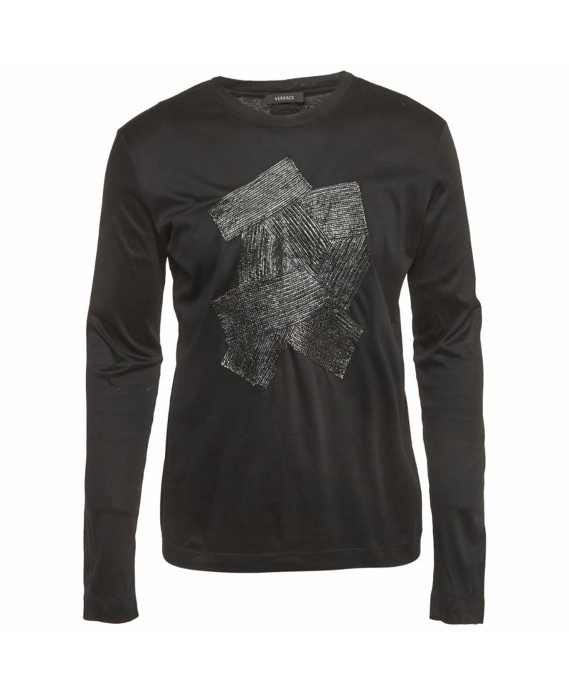 Men's Leather Applique Jersey T-Shirt