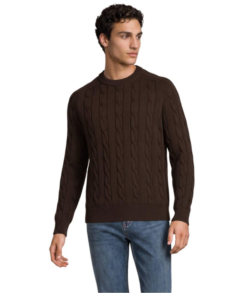 Men's Long Sleeve Drifter Cable Crewneck Sweater