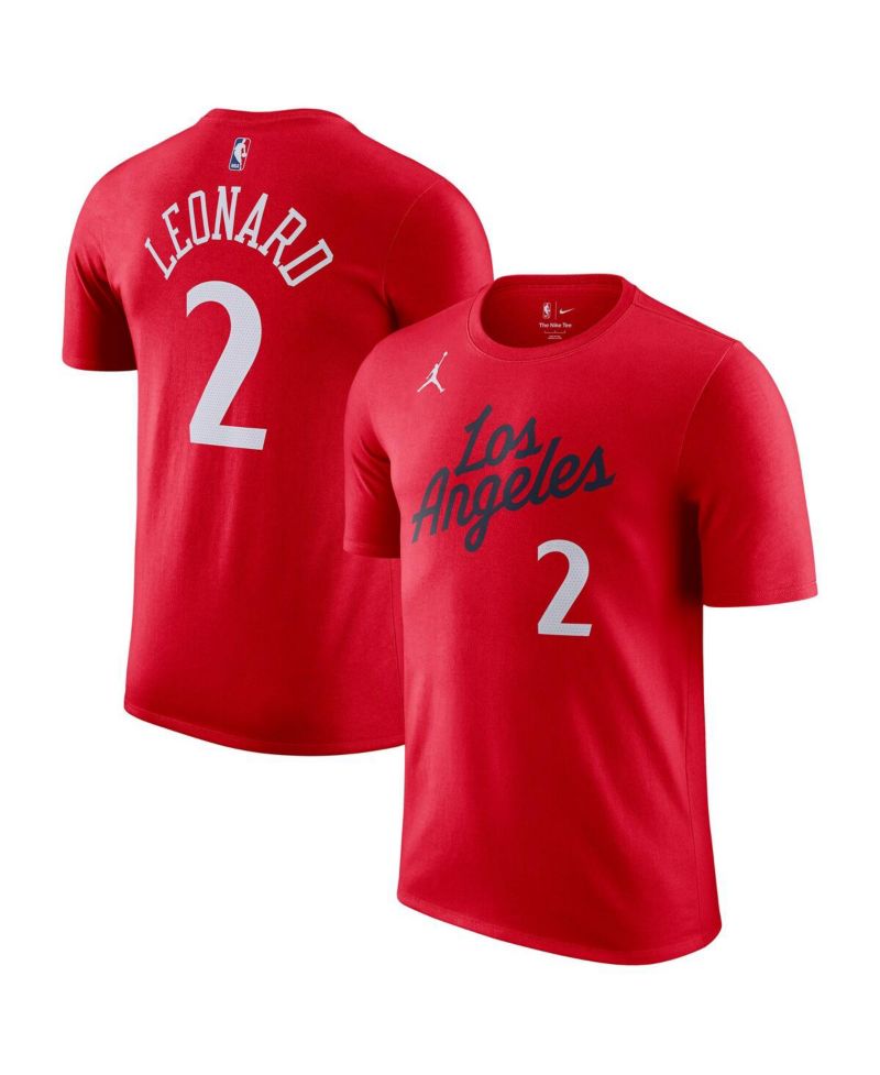Men's Kawhi Leonard Red LA Clippers Statement Edition Name & Number T-Shirt