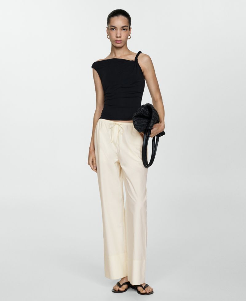 Women's Cotton Wide Leg Trousers