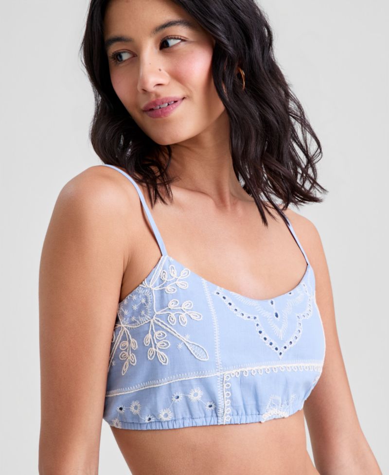 Women's Eyelet-Embroidered Bralette Top