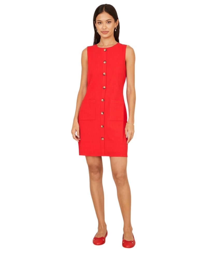 Women's Viscose Button Detail Shift Dress