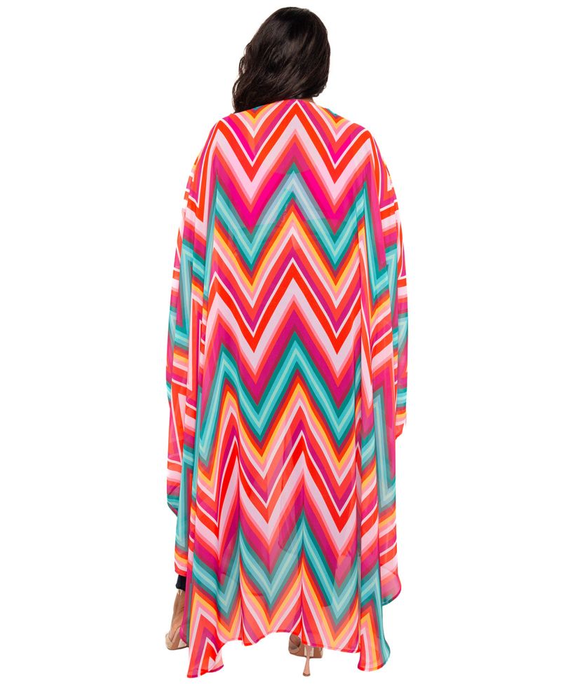 Women's Plus Size Chevron Robe with Wrist Band