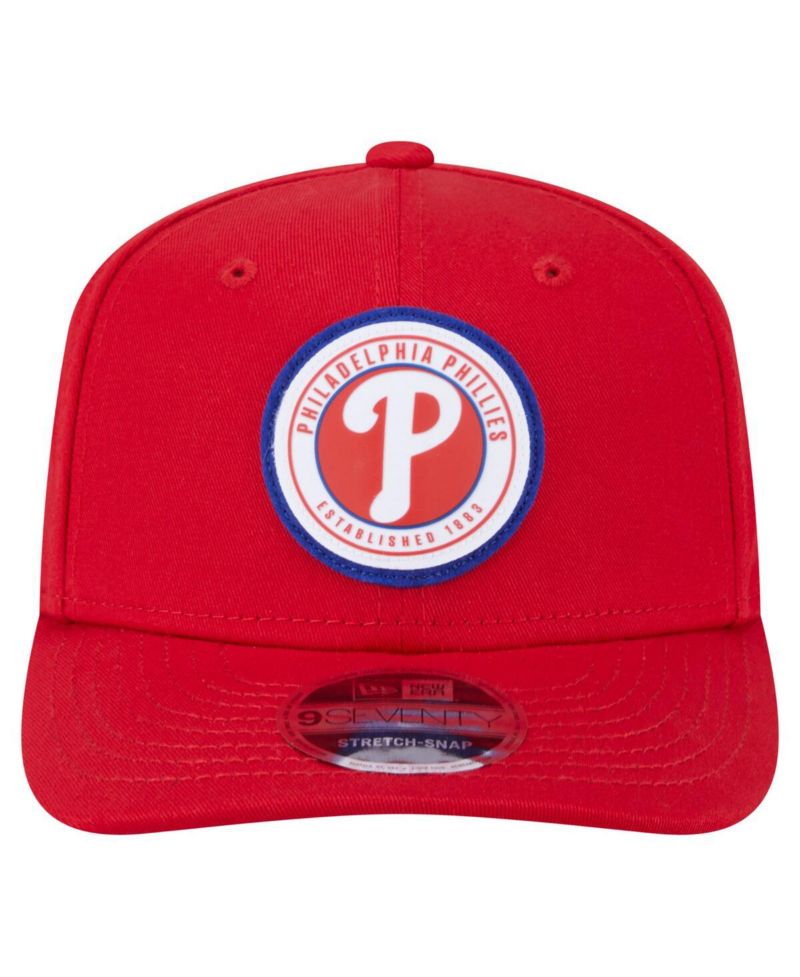 Men's Red Philadelphia Phillies Circle Patch 9SEVENTY Stretch-Snap Hat