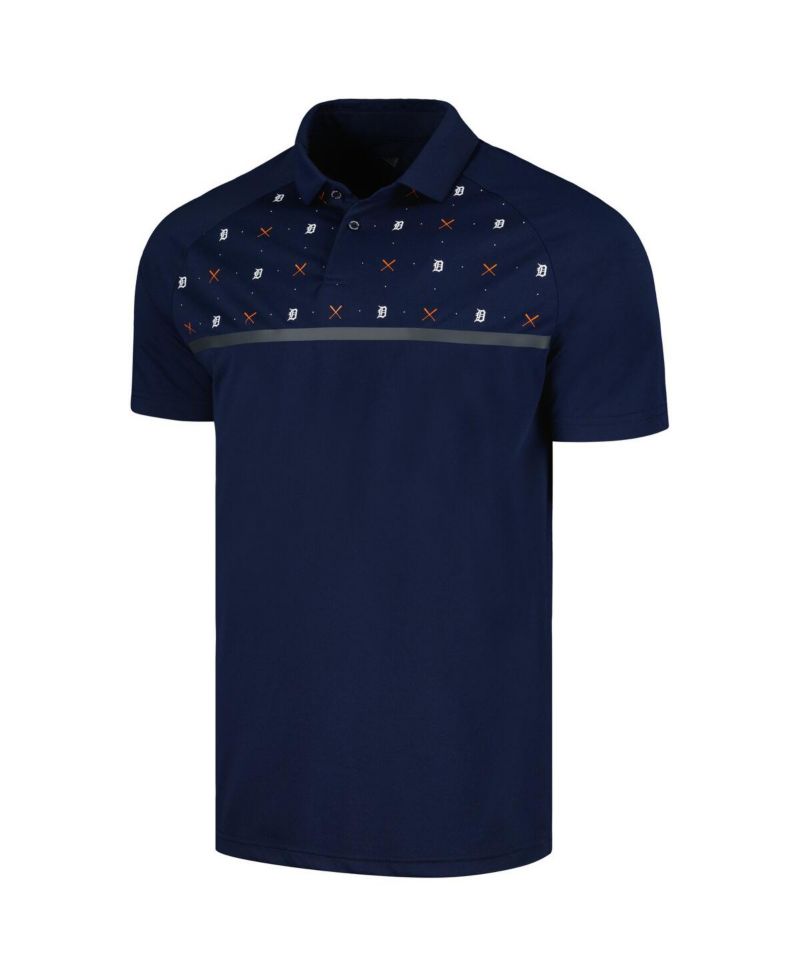 Men's Navy Detroit Tigers Sector Batter Up Raglan Polo