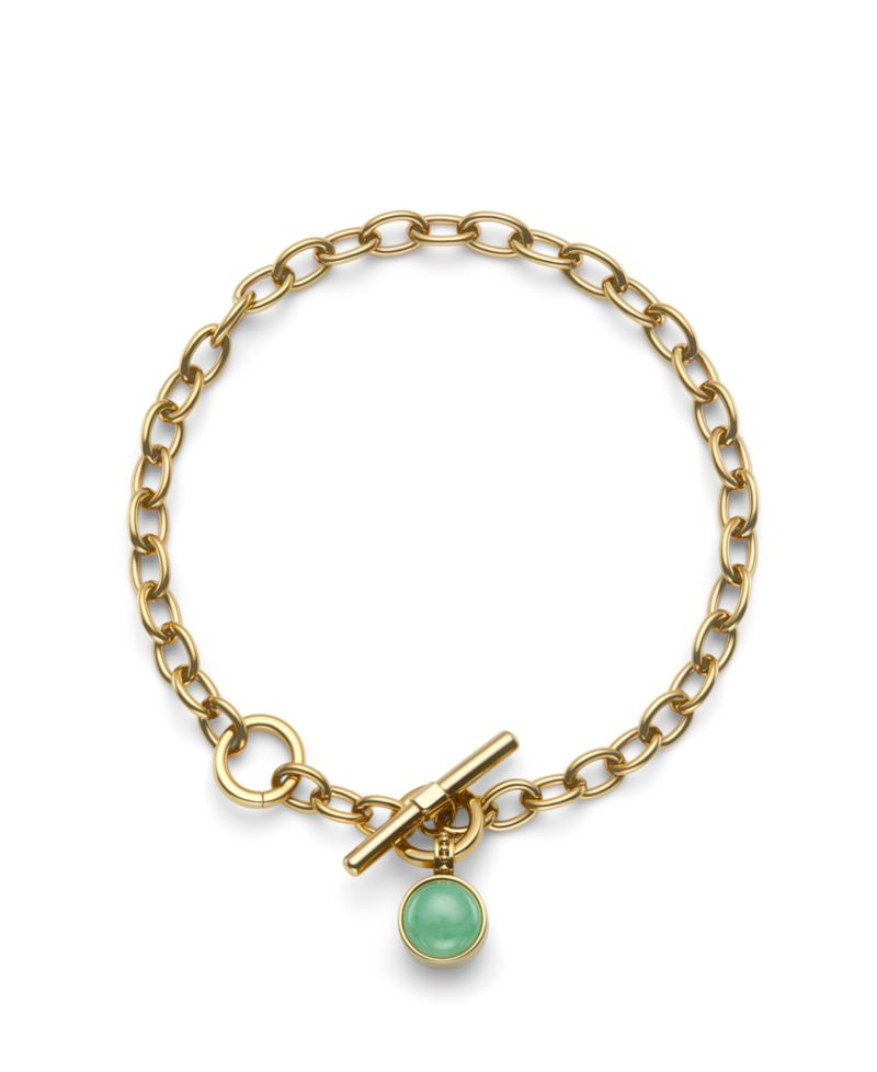 Women's Gemstones Gold Tone Stainless Steel Bracelet
