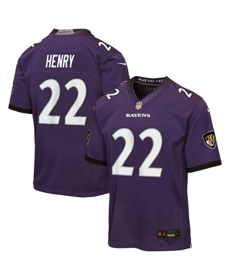 Big Boys and Girls Derrick Henry Purple Baltimore Ravens Game Jersey