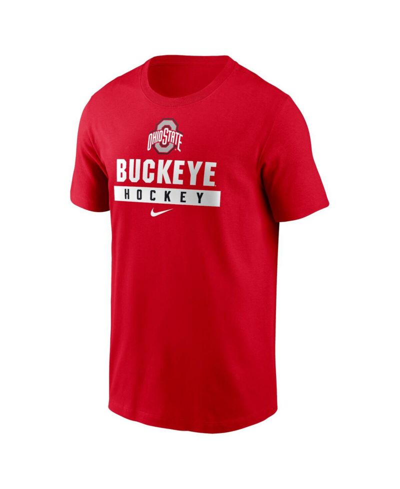 Men's Scarlet Ohio State Buckeyes Ice Hockey Sport Drop T-Shirt