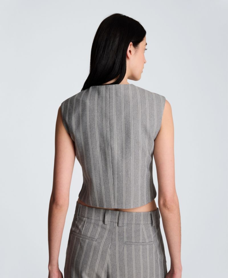 Women's Pinstripe Boxy Vest