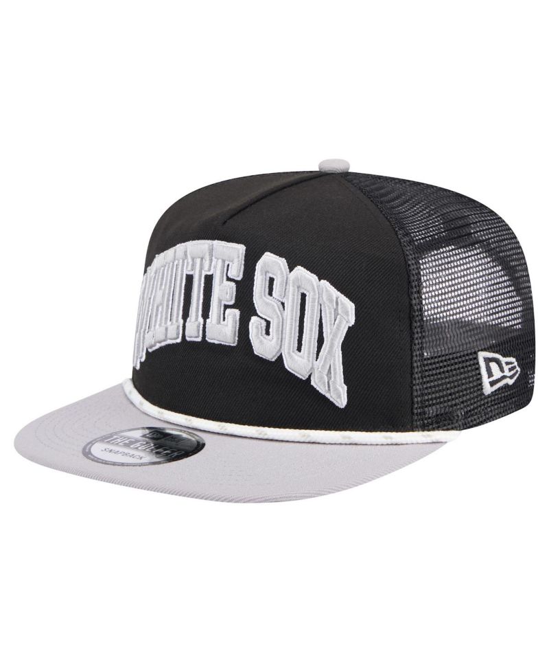 Men's Black Chicago White Sox Throwback Meshback Golfer Hat