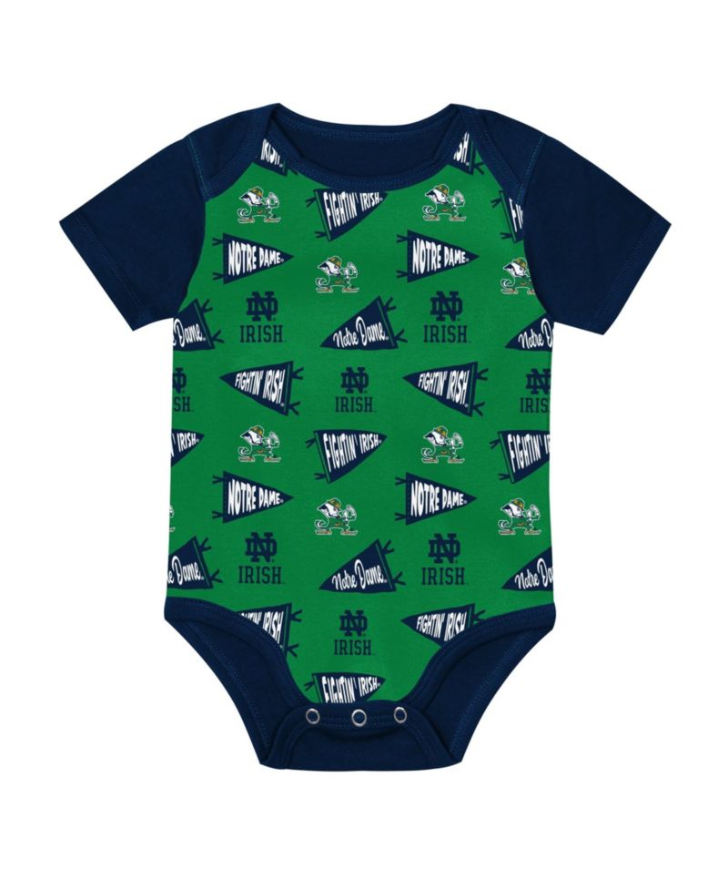 Baby Boys and Girls Navy Notre Dame Fighting Irish Star Player Three-Piece Bodysuit Set