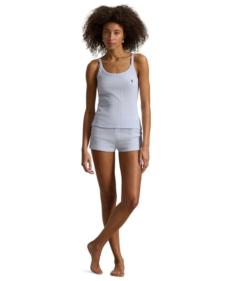 Women's Cotton Cami Top & Shorts, 2-Piece Pajama Set