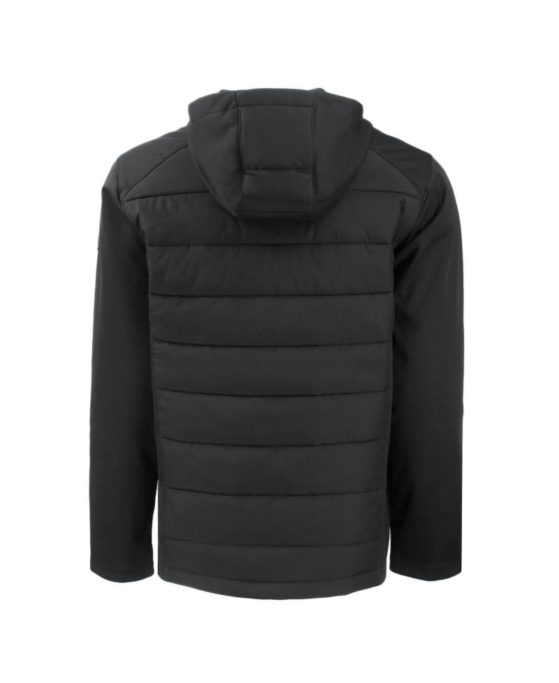 Men's Black Duke Blue Devils Evoke Hybrid Eco Softshell Full-Zip Hoodie Jacket