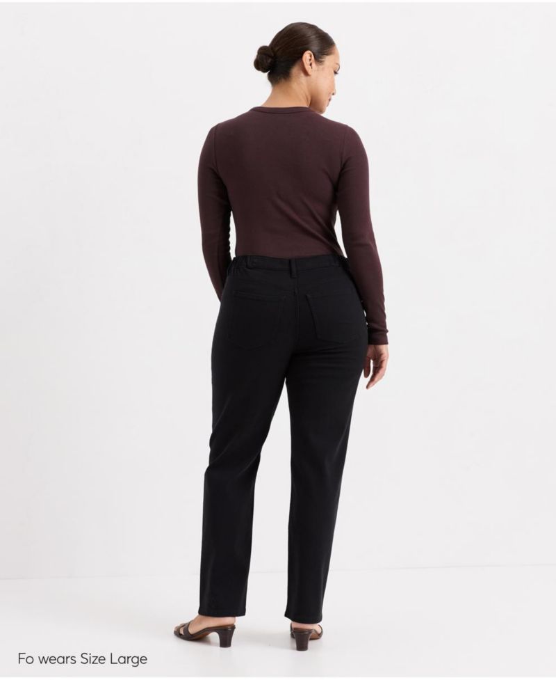 Women's All-Day Twill Straight Cotton-Blend Pants
