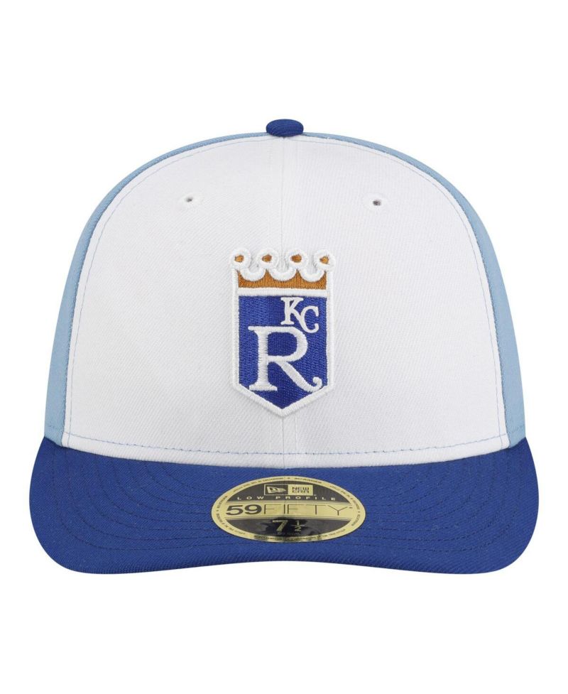 Men's White/Blue Kansas City Royals Authentic Collection On-Field Low Profile 59FIFTY Fitted Hat