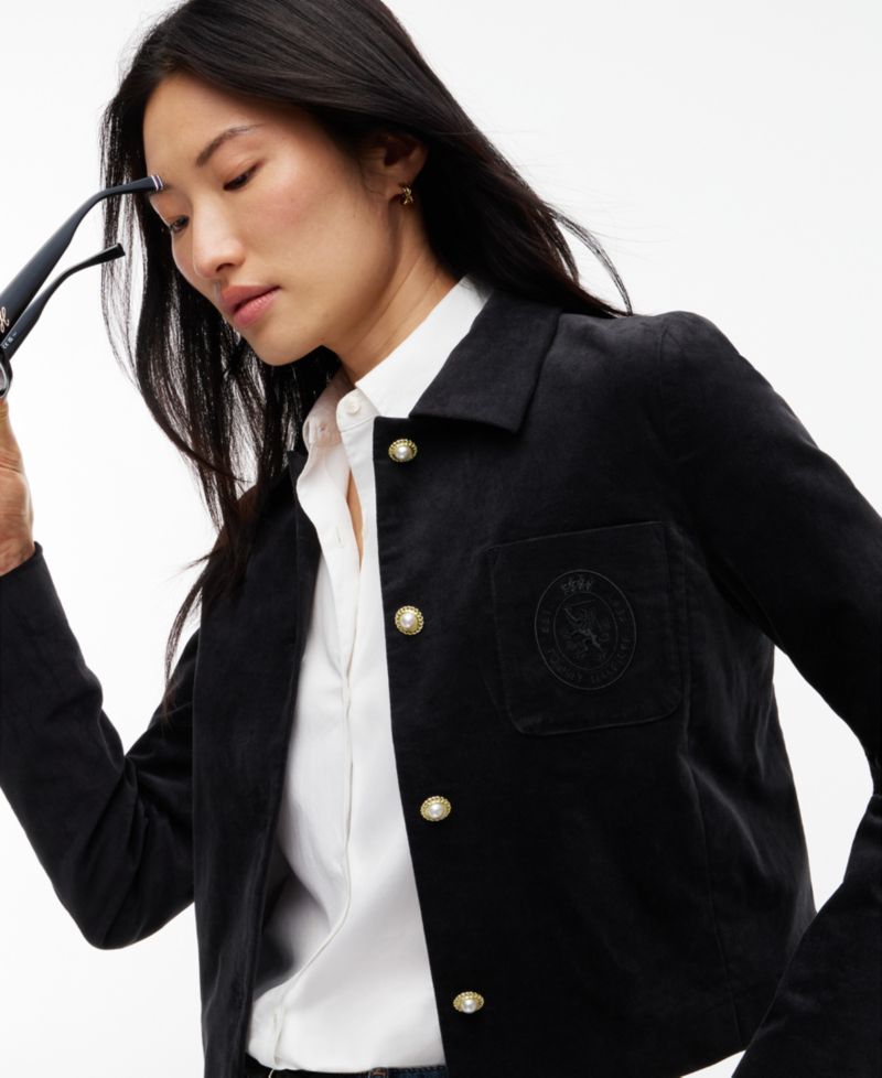 Women's Velvet Cropped Work Jacket