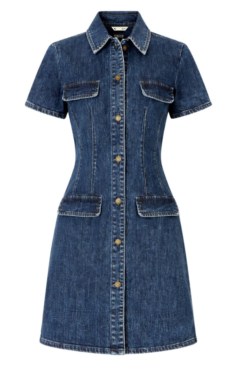 Women's Denim Stretch Shirt Dress