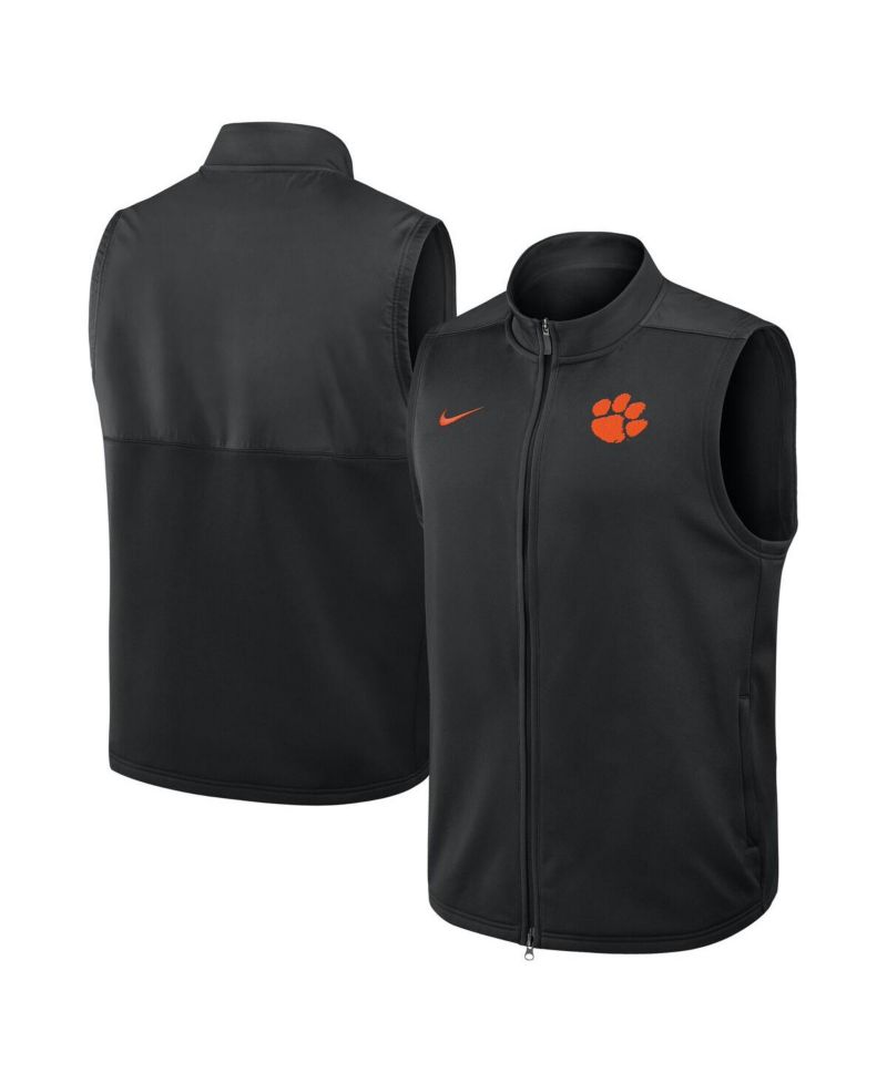 Men's Black Clemson Tigers Primetime Victory Performance Full-Zip Vest
