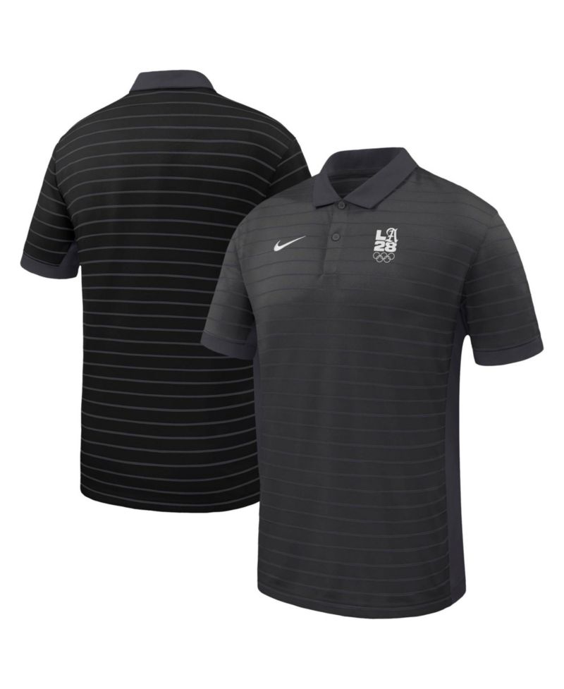 Men's Black LA28 Summer Olympics Victory Stripe Dri-FIT Polo Shirt