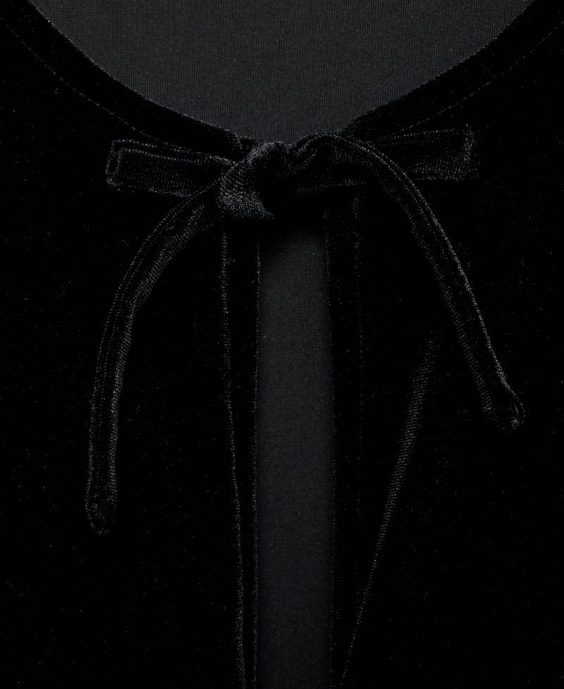 Women's Bows Detail Velvet Blouse