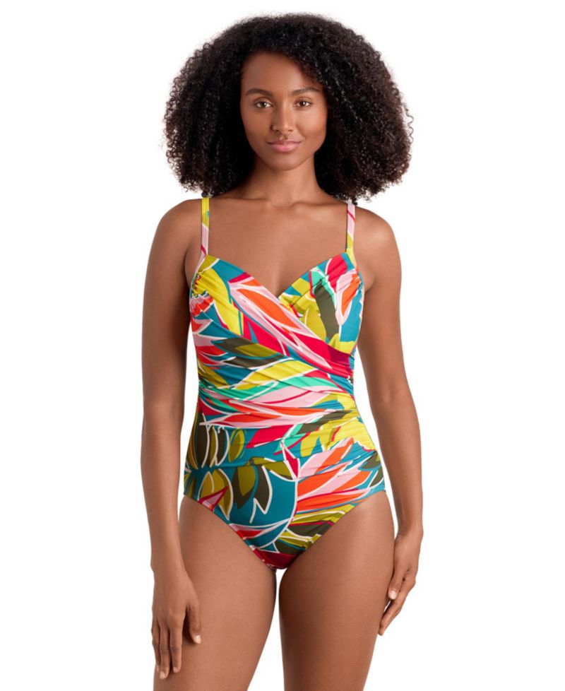 Women's Surplice Neck One-Piece Swimsuit
