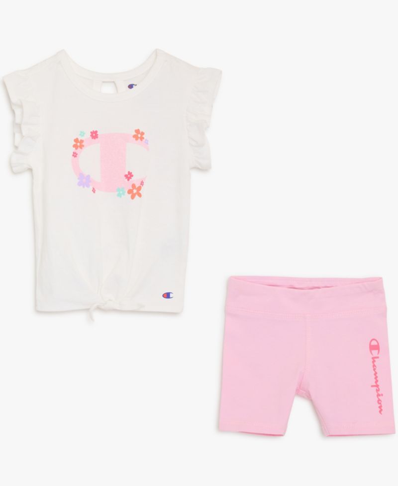 Baby Girls' Graphic T-Shirt and Shorts, 2-Piece Set