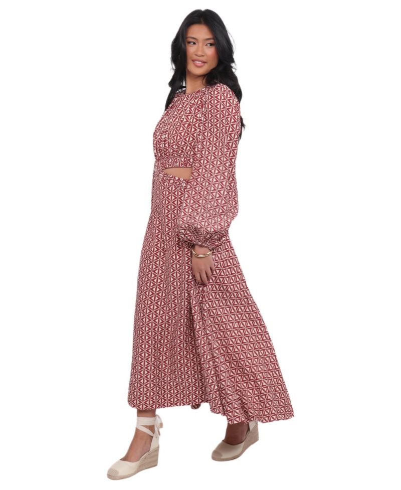 Women's Ginnee Puff Sleeve Cutout Midi Dress