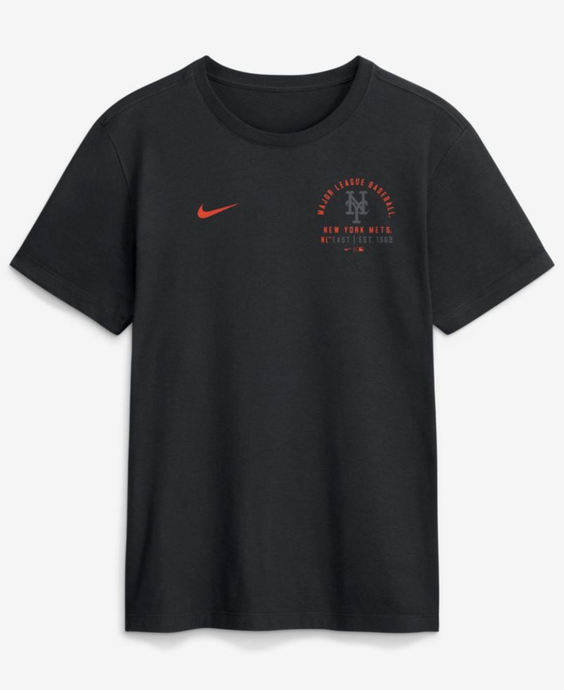 Men's Black New York Mets Split Logo T-Shirt