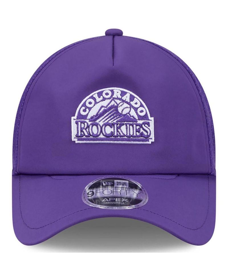 Men's Purple Colorado Rockies 2026 Batting Practice Alternate Apex 9FORTY Adjustable Hat