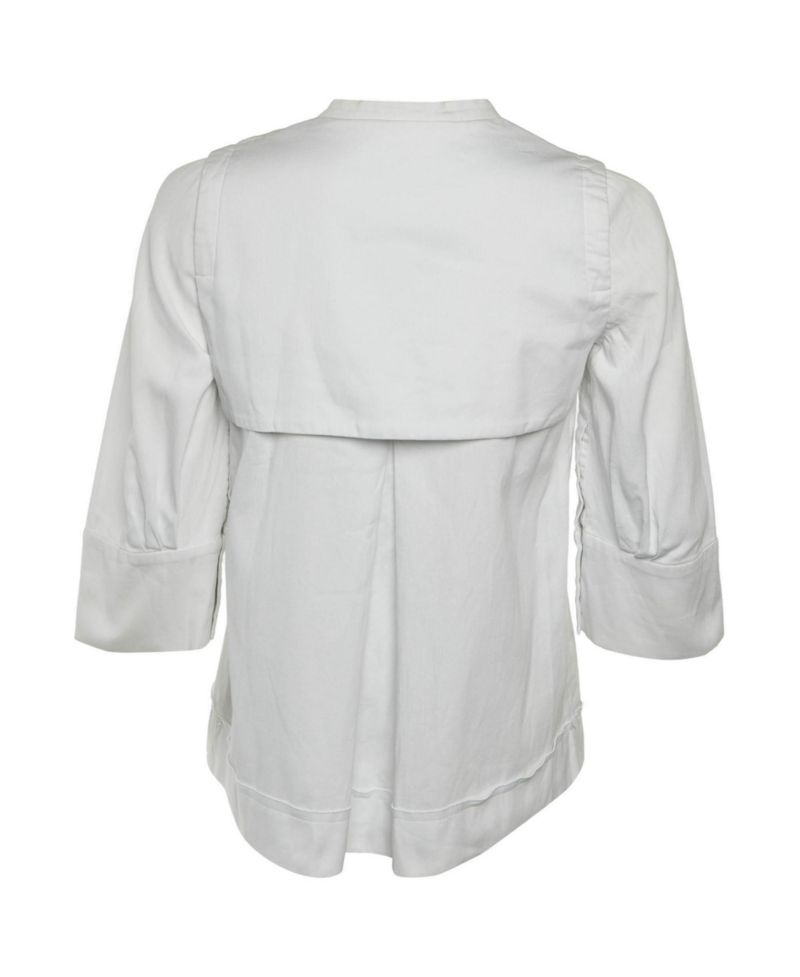 Women's Cotton Ruffled Bead-Button Blouse