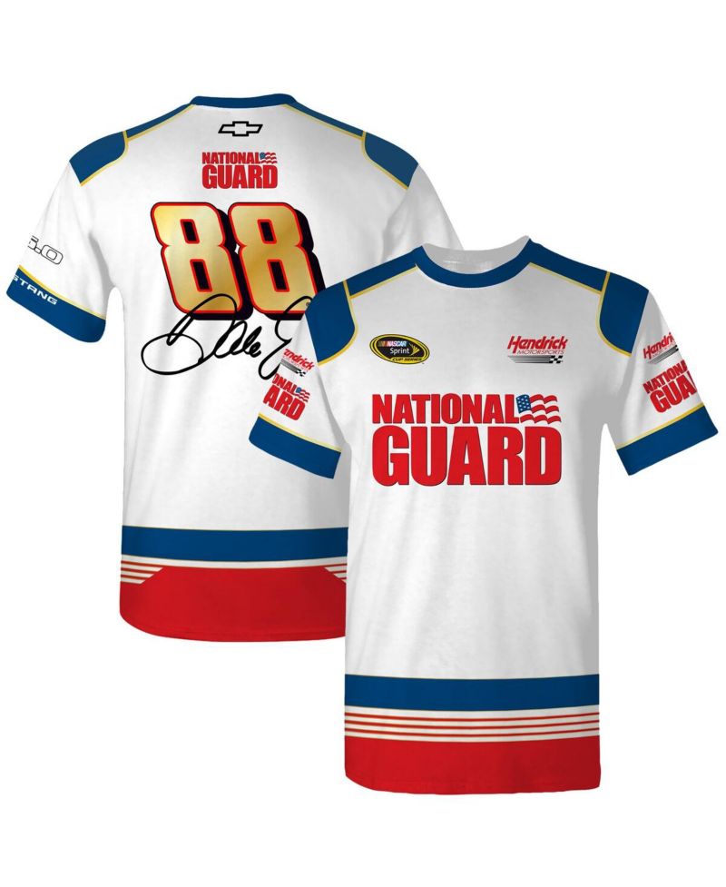 Men's White Dale Earnhardt Jr. National Guard Legend Uniform T-Shirt