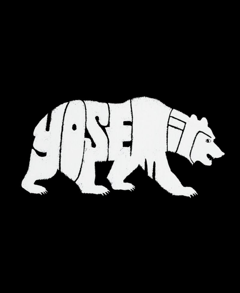Men's Yosemite Bear Word Art T-Shirt
