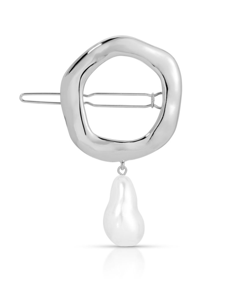 Open Circle Cultivated Pearl Barrette