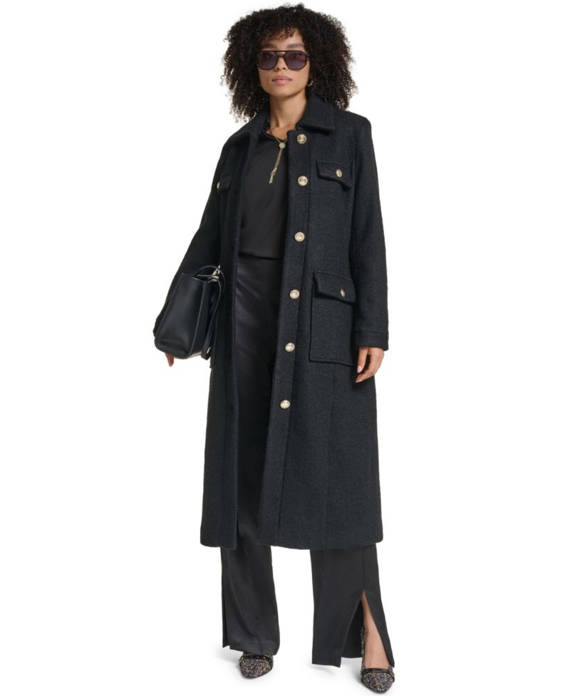 Women's Wool-Blend Long Colorblock Coat
