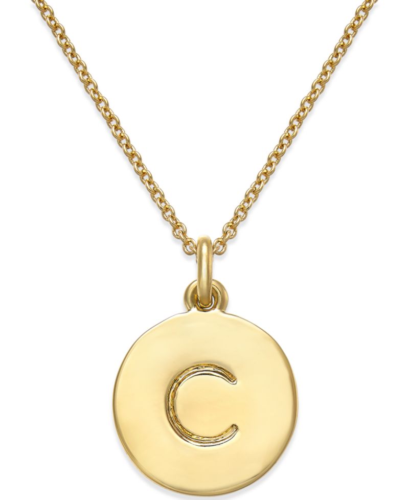 gold plated Initials Pendant Necklace, 17" + 3" Extender