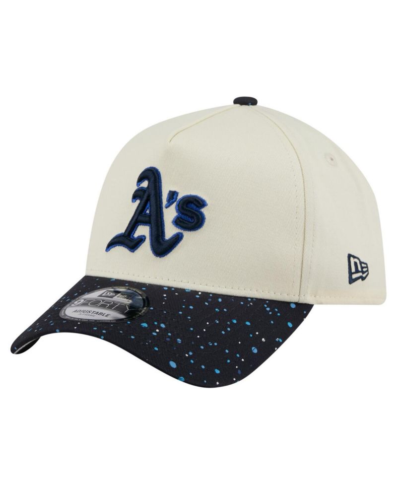 Men's Cream Athletics Speckle A-Frame 9FORTY Adjustable Hat