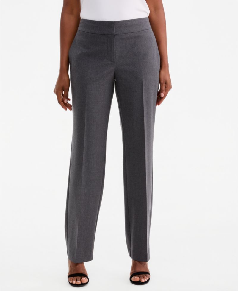 Women's Machine Washable Mid-Rise Straight Pants, Regular & Petite