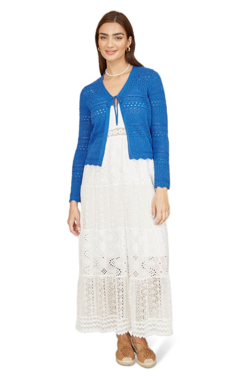 Women's Crochet Tie Front Cardigan