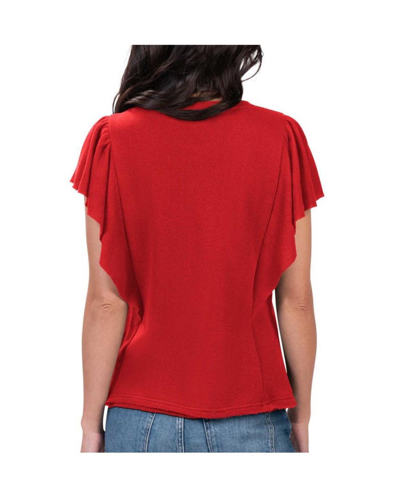 Women's Red Los Angeles Angels Crowd Wave T-shirt
