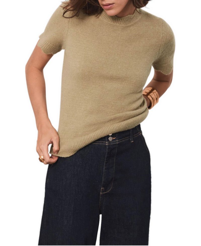 Women's Scallop Trim Knit Top