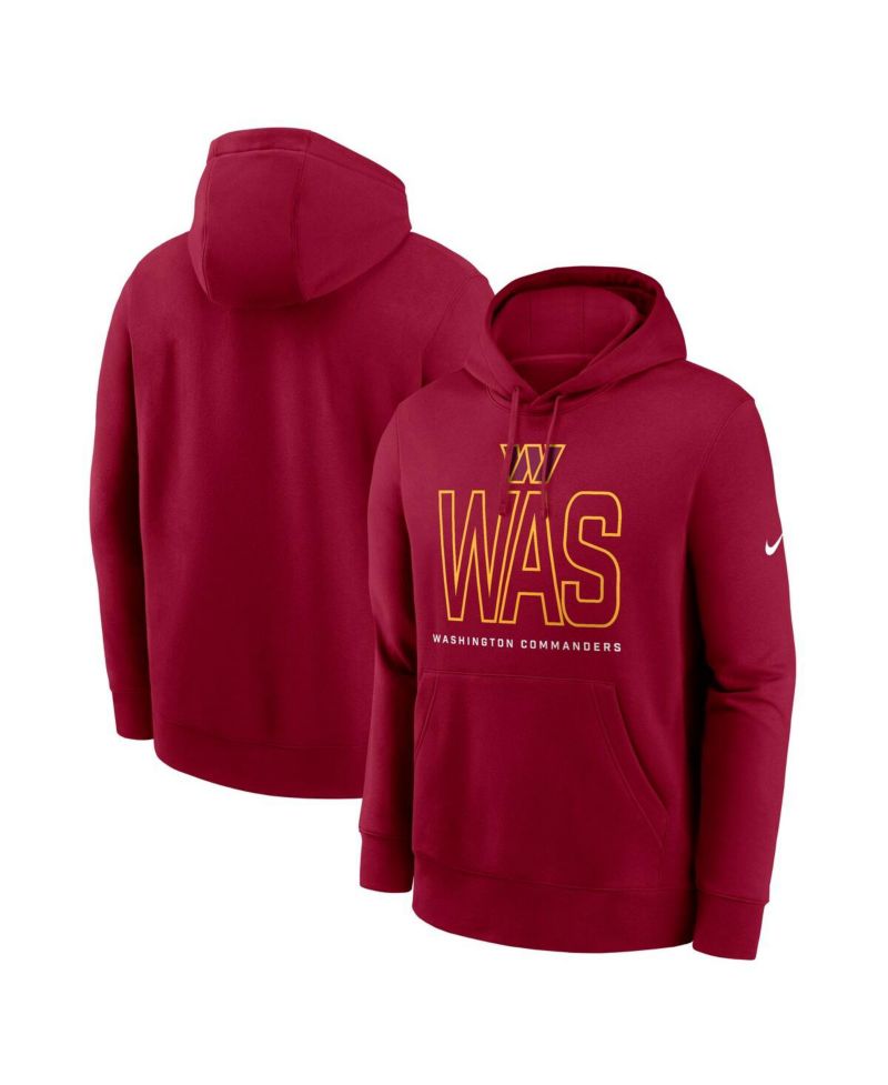 Men's Burgundy Washington Commanders Busted Play Club Fleece Pullover Hoodie