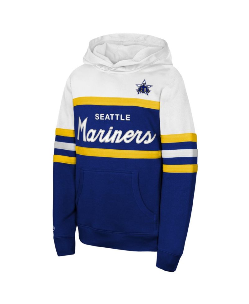 Big Boys and Girls Royal Seattle Mariners Throwback Head Coach Hoodie