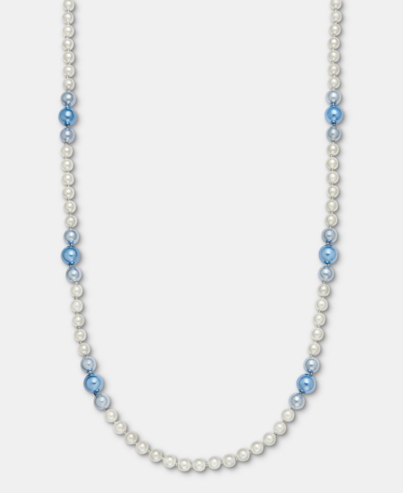 Imitation Pearl Strand Necklace, 40" + 2" extender