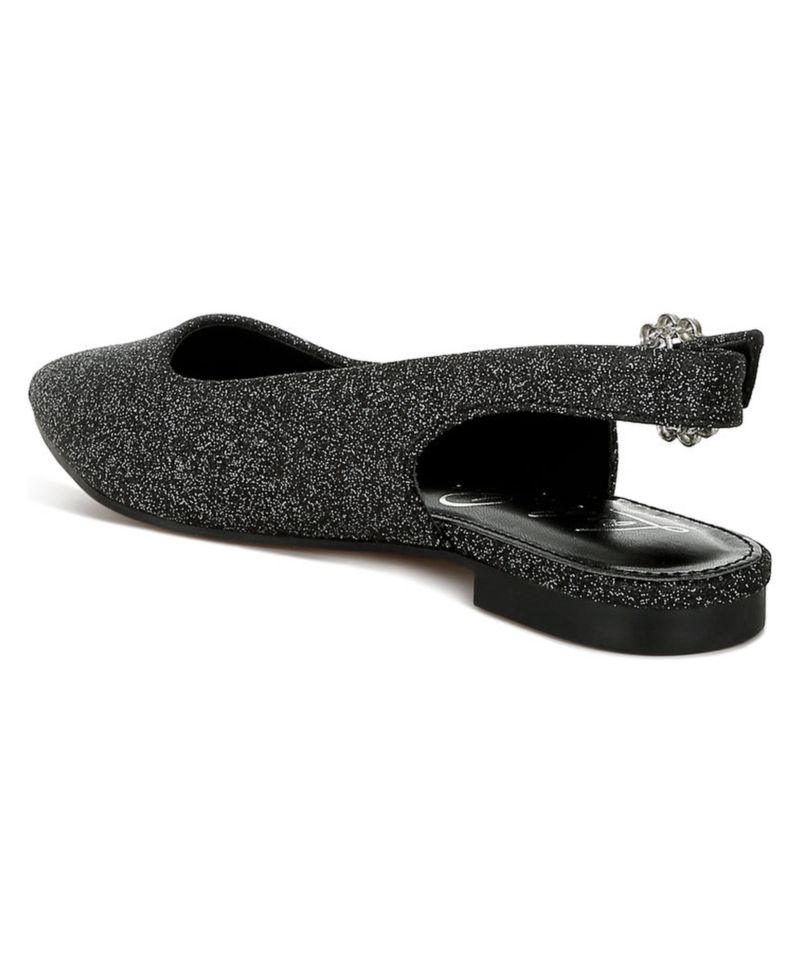 Womens Giora Glitter Slingback Flat Sandals