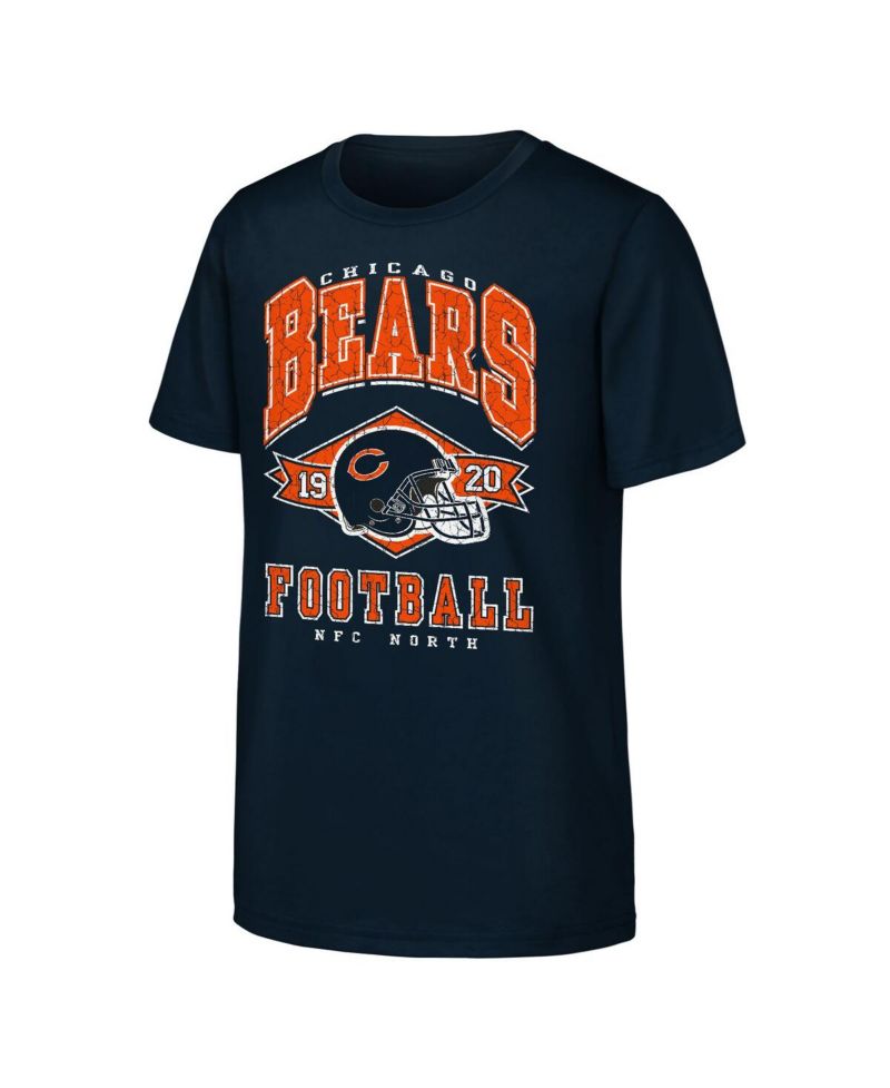 Big Boys and Girls Navy Chicago Bears Kick Off T-Shirt