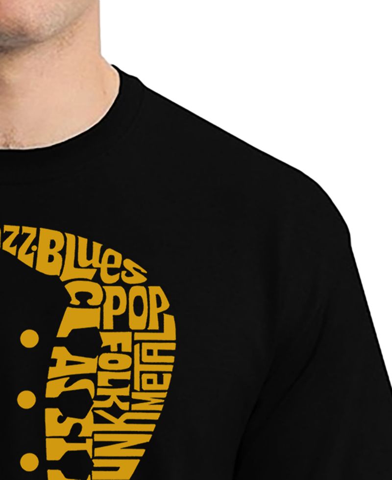 Men's Music Genres Guitar Neck Word Art T-Shirt