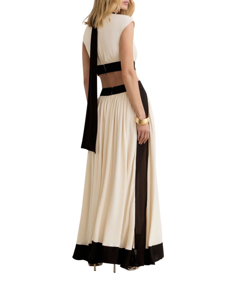 Women's Keely Fit & Flare Colorblock Cut-Out Waist Maxi Dress