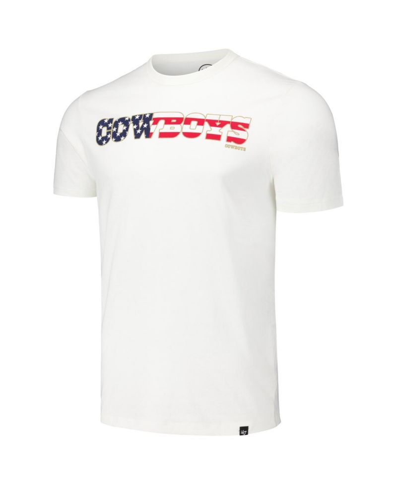 Men's White Dallas Cowboys Flag Script Franklin T-Shirt