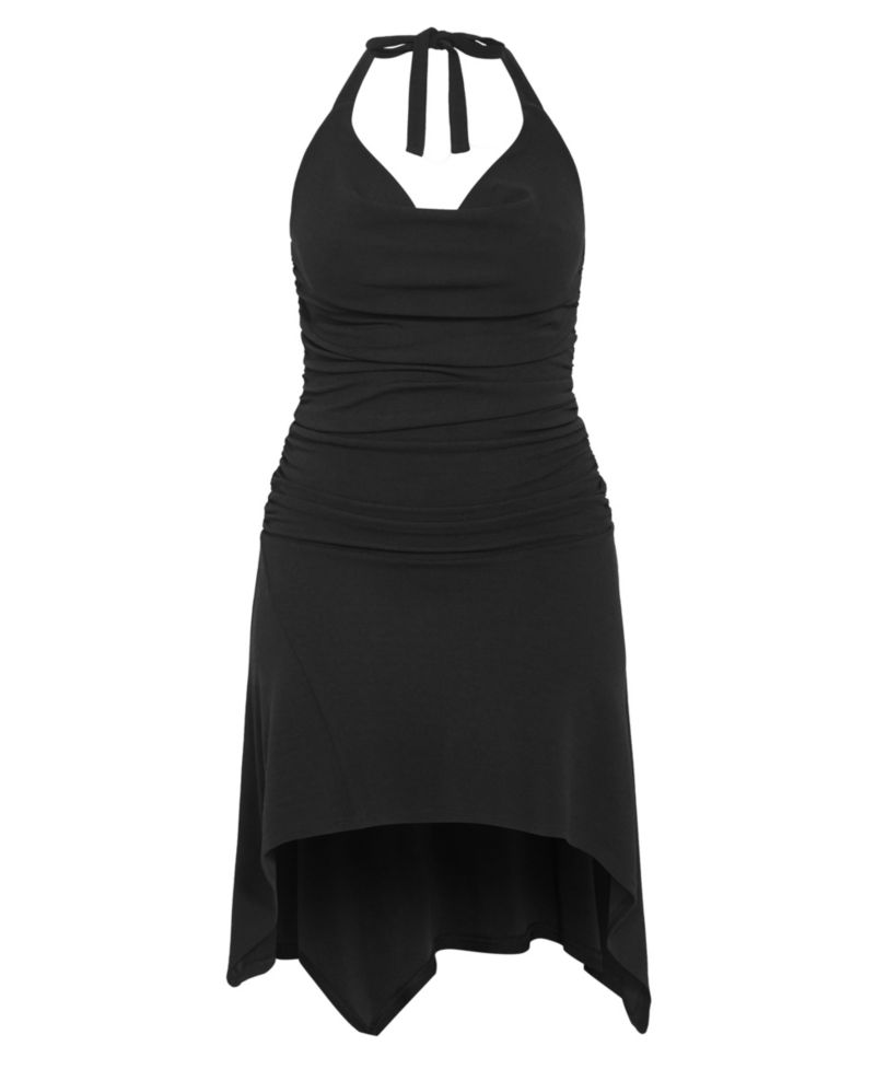 Plus Size Amber Halter Asymmetrical Mini Dress